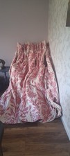 Stunning Bespoke Pink & Cream Tapastry Pinch Pleated Curtains 39"w X 81"D Each 