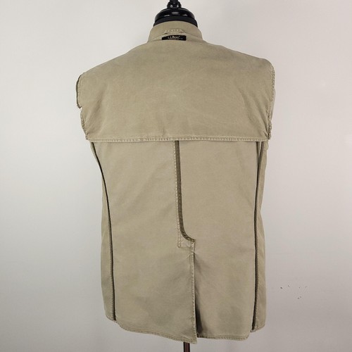 LL Bean Blazer Mens 40 Regular Khaki Tan Cotton Canvas Casual Sport Coat Jacket - Picture 6 of 14