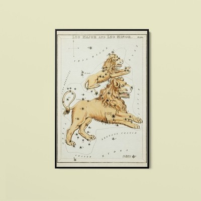 Sidney Hall - Astronomical Chart Illustration of the Leo Major and the Leo Minor