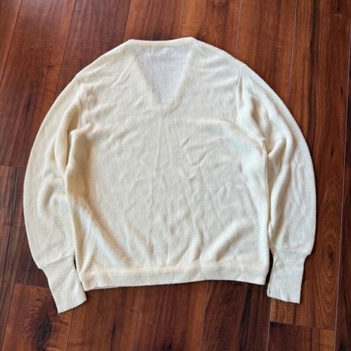 Vintage 90s IZOD LACOSTE V-Neck Cream Sweater Mens XL - Picture 4 of 8