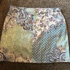 Minifalda informal Croft & Barrow para mujer talla 14 estampado parche paisley línea A