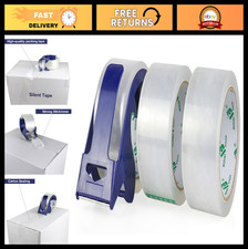 Heavy-Duty Packing Tape with Dispenser - Clear Shipping  Moving Adhesive, 3 Rol