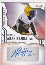 2023 SAGE Low Series Sneak Peak Auto #SPA-IA Israel Abanikanda - Pitt Panthers