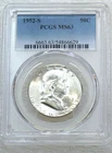 1952-S Franklin Half Dollar PCGS MS63 90% FBL Frosty White PQ Just Graded #K452A
