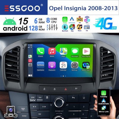6+128GB Android 15 Autoradio Apple CarPlay BT 4G KAM Für Opel Insignia 2008-2012