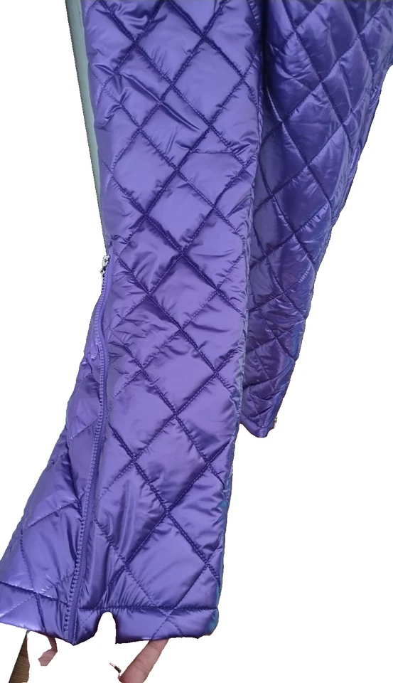 NOVO Terno Feminino Pequeno Violeta de Esqui ou Neve com Pele Removível e Cinto Presentes de Natal - Imagem 3 de 4