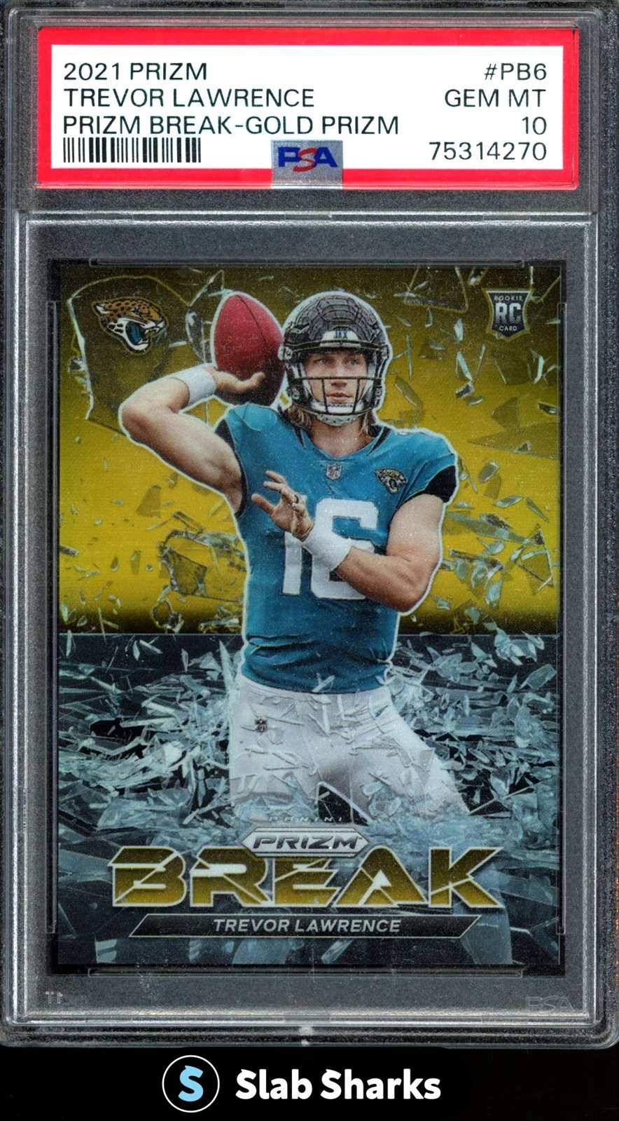 Trevor Lawrence Panini Prizm Prizm Break #PB6 Gold Prizm