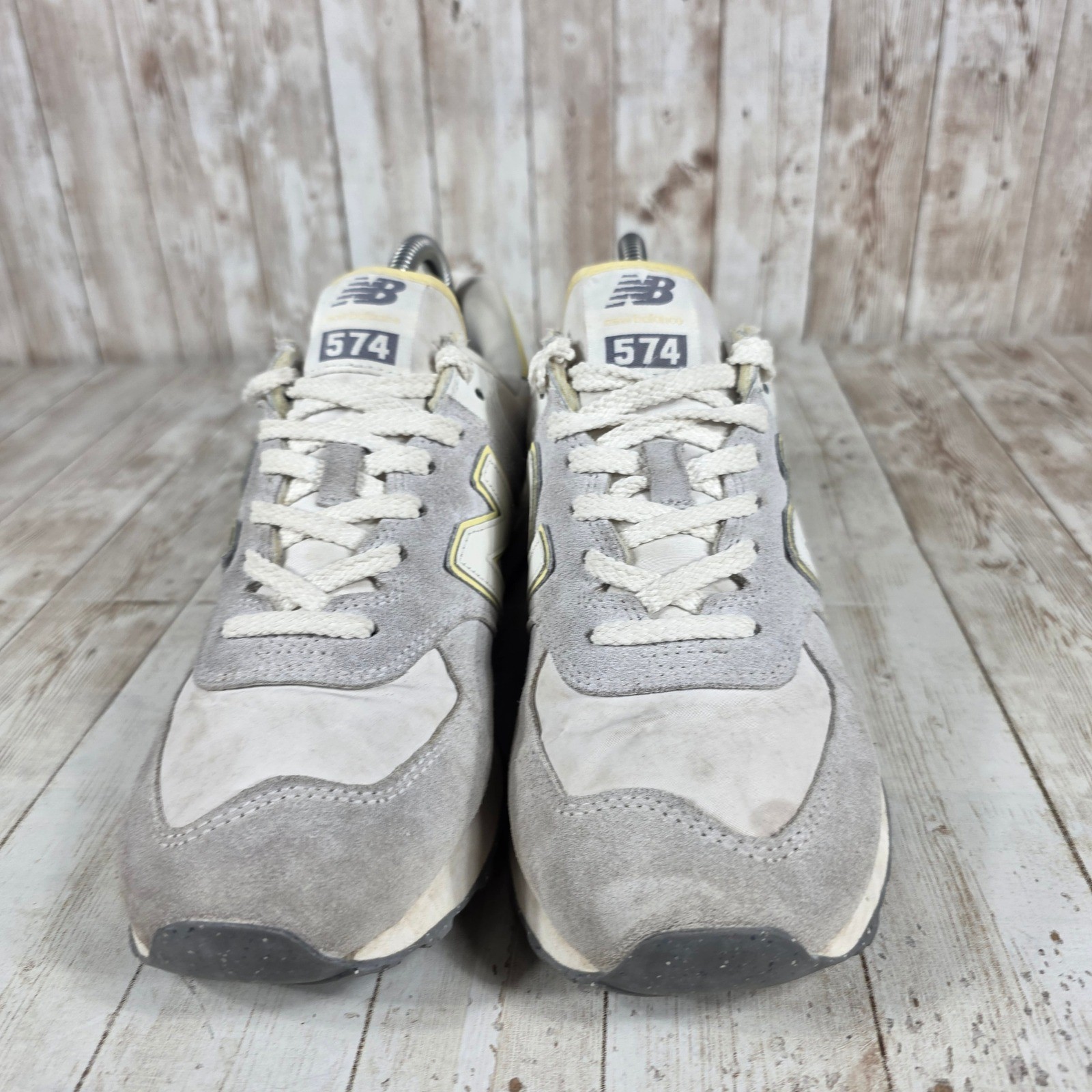 New Balance 574 WL574QD Women Casual Running Sneakers Shoes Gray Yellow Size 7.5 thumbnail 4