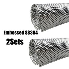2pack Embossed 304 Stainless Steel Auto Heat Shield Barrier Exhaust Car Turbo