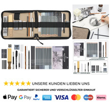 39-teiliges Zeichenset Skizzenstifte Set, Zeichenstifte Künstlerbedarf mit Buch