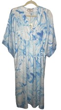 Johnny Was M Medium Marble Ocean Kimono Dress Print Silk Slip Shift 405