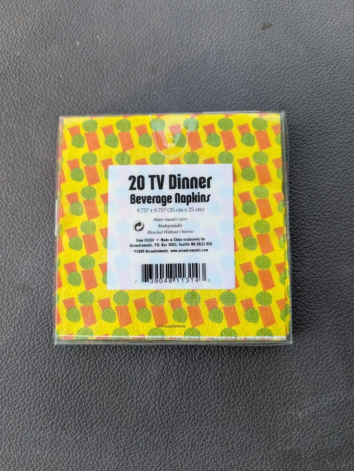 Servilletas de Cena TV Accoutrements 20ct NUEVAS Sin Stock Sellado Retro Kitsch 2004 Foto 2 de 3