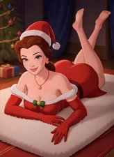C 2.5x3.5" Aceo Print HD Mini Photo Cartoon Waifu Princess Belle Chrismas