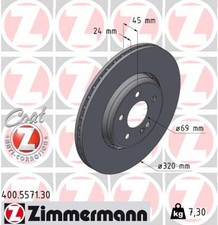 2x ZIMMERMANN Bremsscheibe FORMULA S 400.5571.30 für MERCEDES KLASSE W214 W223