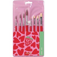 Brunnen Fruity Love Pinsel-Set GrößE 4, 6, 8, 12, 8-Teilig