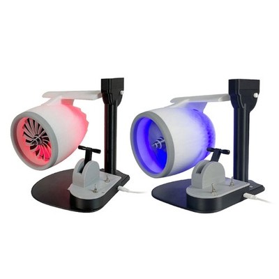 Creative Jet Engine Shaped USB Desktop Fan Adjustable Airflow Desk Decoration