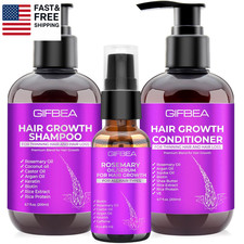 Hair Growth Shampoo and Conditioner Set with Rosemary, Biotin, Argan, and Castor