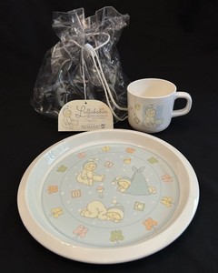 VTG Department 56 LULLABABIES Childs Plate & Cup Melamine BABIES BUTTERFLIES
