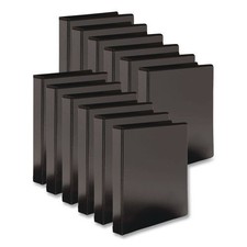 Simply Round Ring View Binder, 3 Rings, 0.5" Capacity, Black, 12/Carton