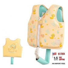 Kids Swim Vest Neoprene Swimming Aid with Adjustable Safety 1-3 Yellow Duck