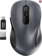 Trueque Wireless Mouse for Laptop, 2.4GHz Ergonomic Computer Mouse with Back