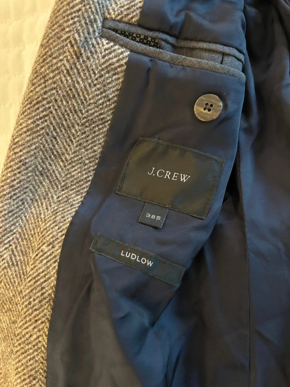J.Crew Ludlow Moon Tweed Topcoat Coat 38S Brown Herringbone 100% Wool *DAMAGED* image 3