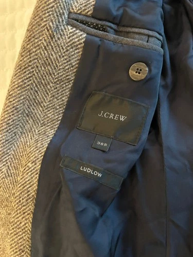 J.Crew Ludlow Moon Tweed Topcoat Coat 38S Brown Herringbone 100% Wool *DAMAGED* image 3