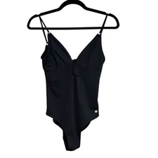 Sunseeker Tie Front One Piece Swimsuit in Black - Size 6