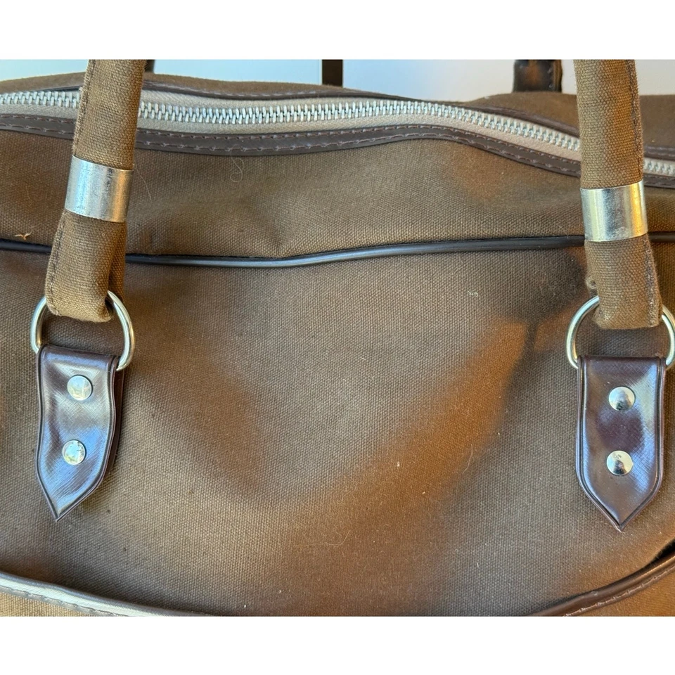 Bolso de mano de lona vintage para pasar la noche Barbizon Modeling School años 70-80  Foto 2 de 4