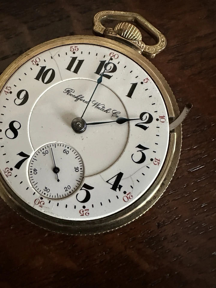 1899 ROCKFORD 21 JEWELS Grade 910 Model 9 18s Pocket Watch 10K plate Lever set - Image 4 of 4