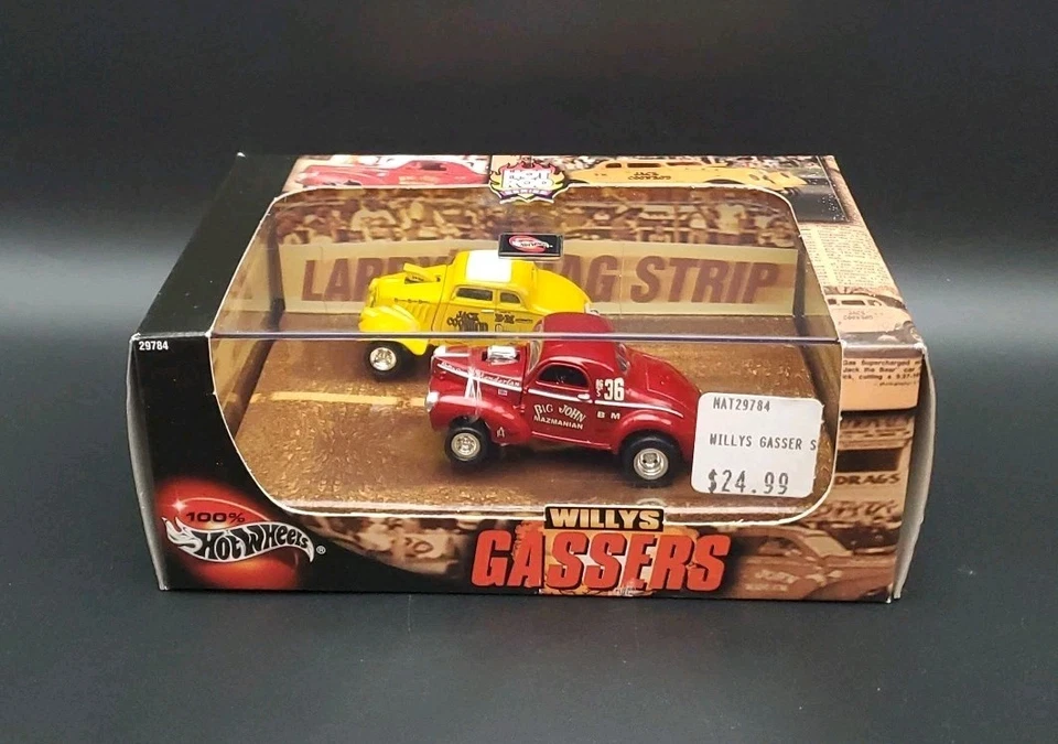100% Hot Wheels "WILLYS GASSERS" Hot Rod Series Jack Coonrod Big John Mazmanian  - Image 2 of 4