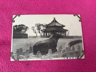 CINA CARTOLINA vintage città proibita PECHINO pechino PALAZZO ESTIVO guardiano