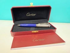 Cartier Guilloche Iced Blue Lacquer Pen – Luxury Ballpoint Gift - New in Box