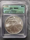 2004 1 oz Silver American Eagle ICG MS69