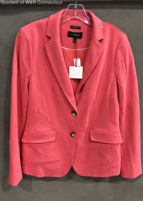 Talbots Women's Pink Aberdeen Knit Blazer Jacket NWT Sz 6