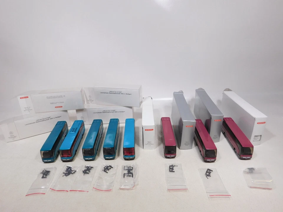 Wiking 1:87 H0 8x Travel Bus MB O 404 RHD 714 54 714 51 etc Mint Box #EI17-1 - Image 4 of 4