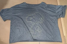 SNOOPY PEANUTS  RHINESTONE BLING CROP TOP WOMENS SIZE S M L XL NEW