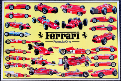 FERRARI FORMULA ONE Racing Cars 1950-81 Vintage Original 25x37