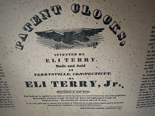 6 Eli Terry Patent Clock Labels Antique 1800’s Style 9 1/2” X 14” Quality Paper - Picture 4 of 6