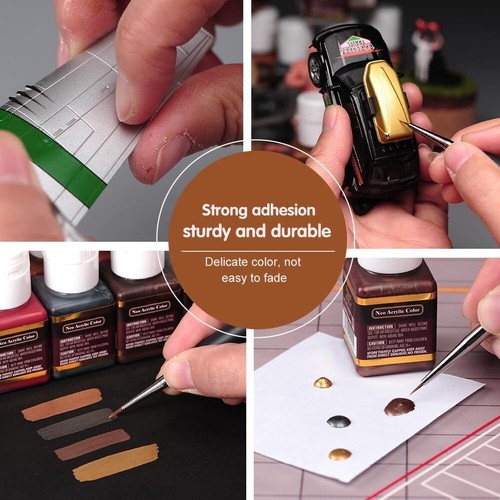 Acrylic Paint Set,Water Based Paint Acrylic Resin Color 11 Metallic Colors in 18 - Picture 3 of 9