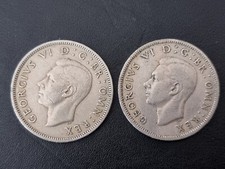 2 x 1950 FLORIN/TWO SHILLING OF GEORGE VI.