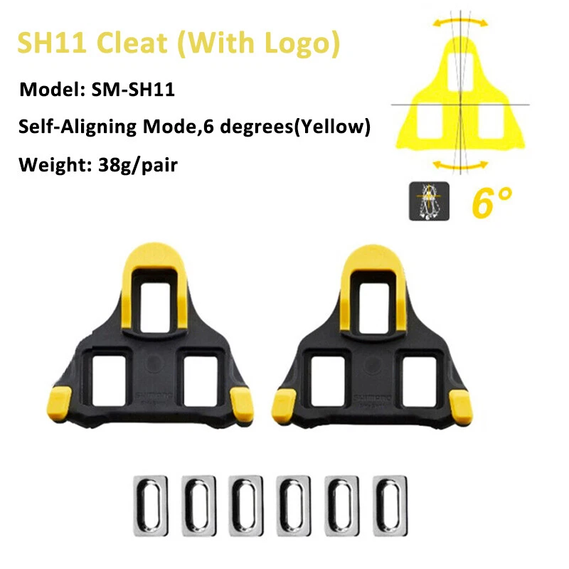 Tacos de pedal para bicicleta de carretera Shimano SM-SH11 SPD-SL flotador de 6 grados se adapta a 105 Ultegra Foto 3 de 4