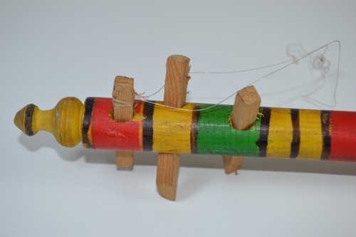 Vintage African Musical Wooden Faux Snake Skin Guembri String Folk Instrument - Picture 9 of 11