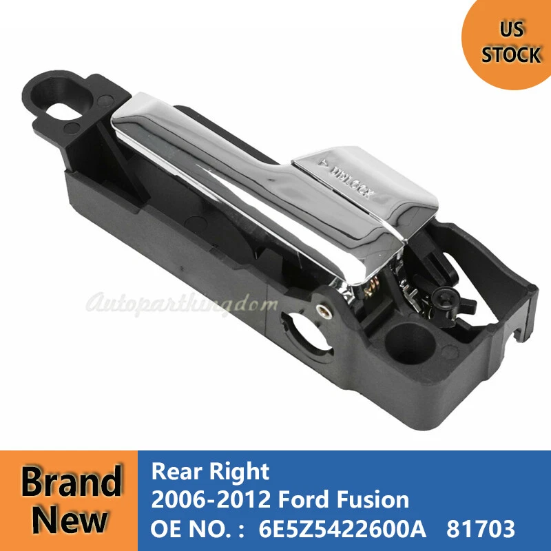 Rear Right Chrome Interior Door Handle Passenger Side for 2006-2012 Ford Fusion Foto 2 de 4