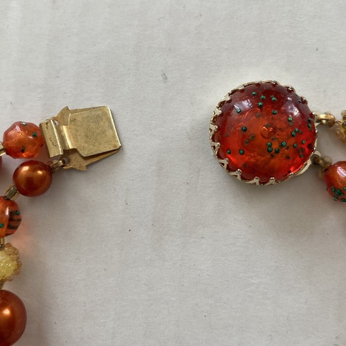 Collar de Cuentas Vintage 20" Doble Hilo Color Cobre Azúcar Otoño Otoño Colores - Imagen 8 de 11
