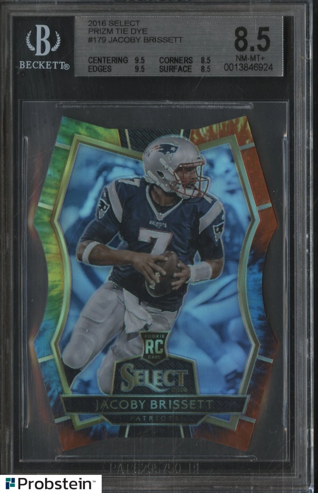 Jacoby Brissett Panini Select #179 Tie-Dye Prizm Die-Cut