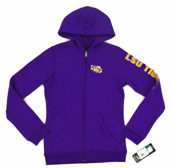 NCAA LSU Tigers Purple Gen2 Full Zip Sweatshirt Hoodie Jacket Youth L