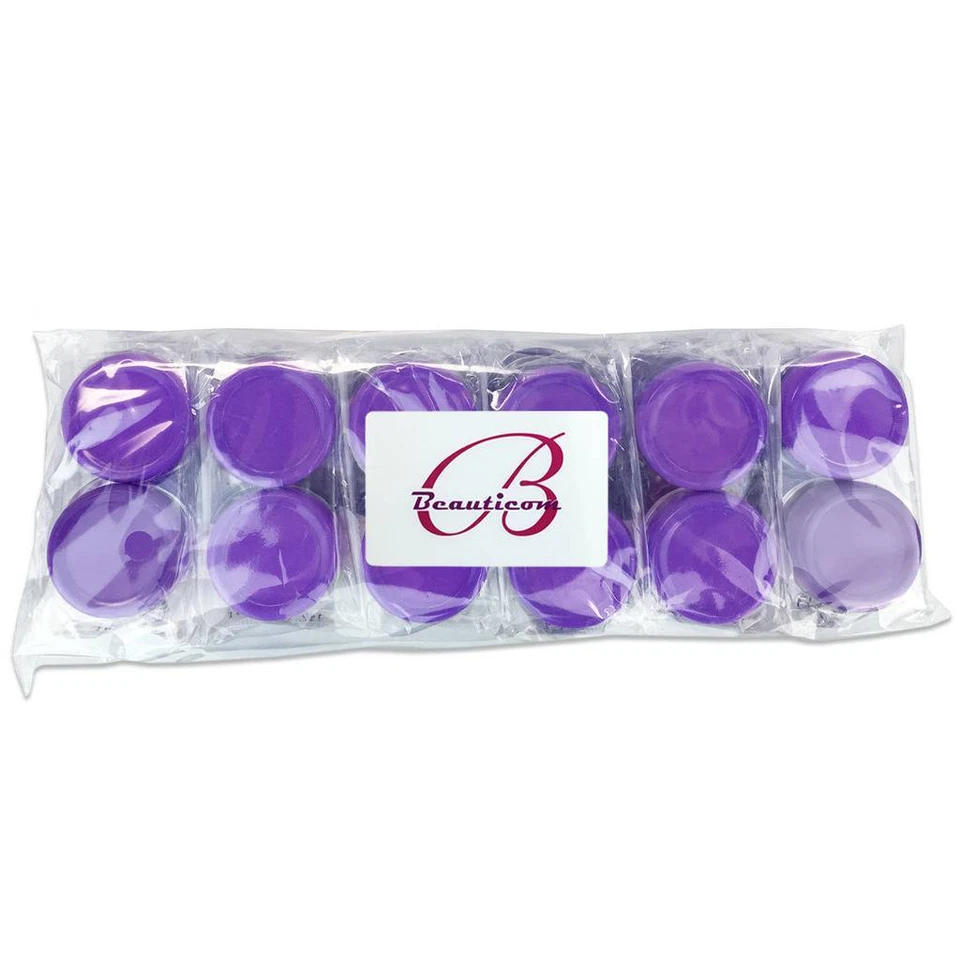 12PCS 10G/10ML Makeup Cream Cosmetic Purple Sample Jar Containers with Spatulas - Image 4 of 4