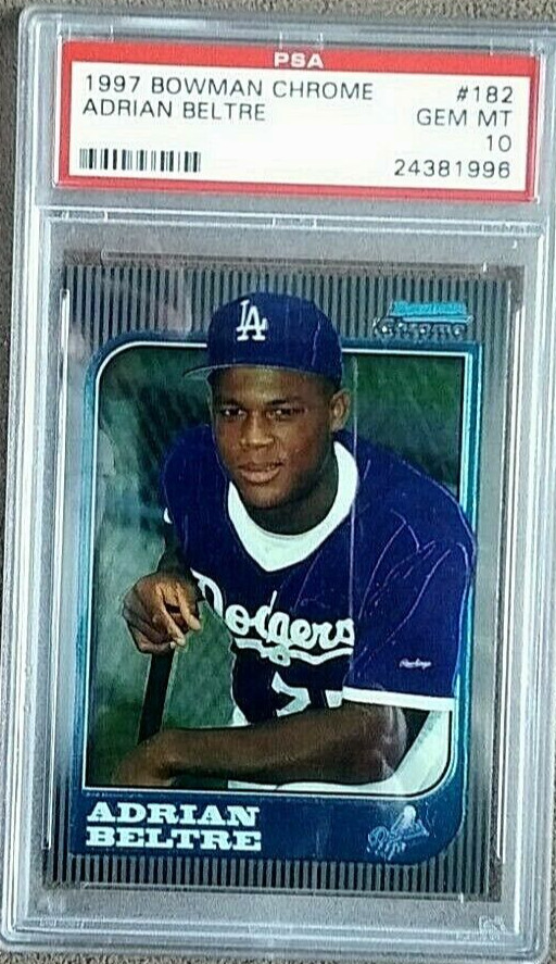 1997 Bowman Chrome Adrian Beltre 1st Bowman Card #182 ~ PSA Graded 10 Gem Mint