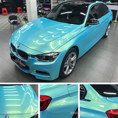 KAKASinlee Black Rainbow Chameleon Pearl Chrome Vinyl Wrap – 3-Layer, Glossy, Air-Free